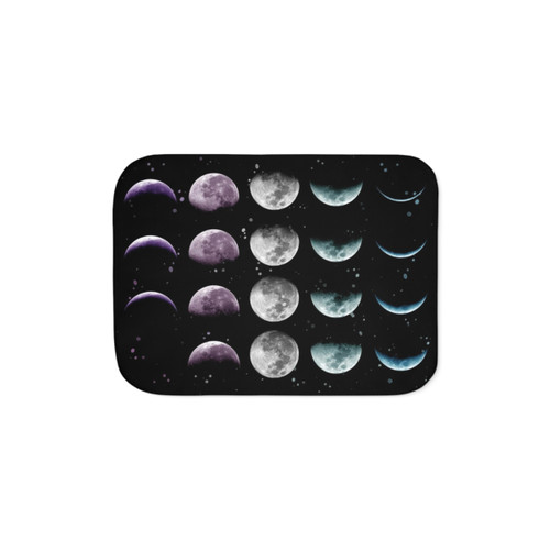 Cozy Moon Phase Sherpa Blanket