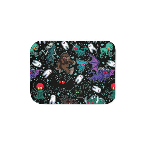 Cryptid Night Black Sherpa Blanket