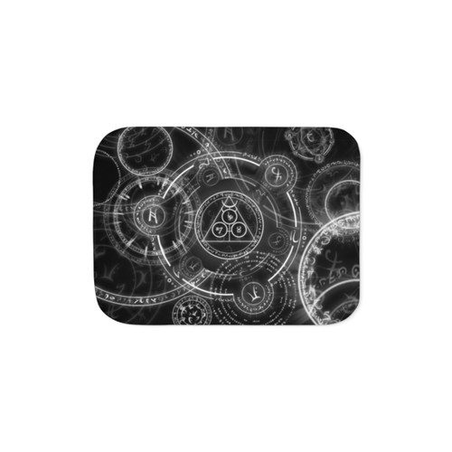 Viking Runes Sherpa Blanket - Norse Mythology Inspired Throw