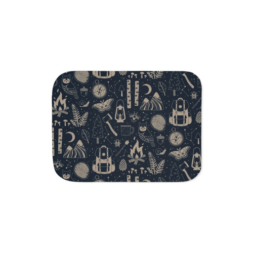 Into the Woods Sherpa Blanket with Outdoor Motif