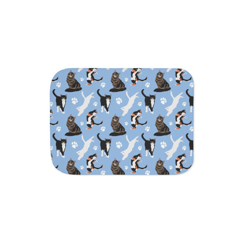 Cozy Cat Pattern Sherpa Blanket