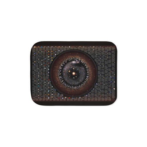 Celestial Zoo Sherpa Blanket with astronomical infographic design