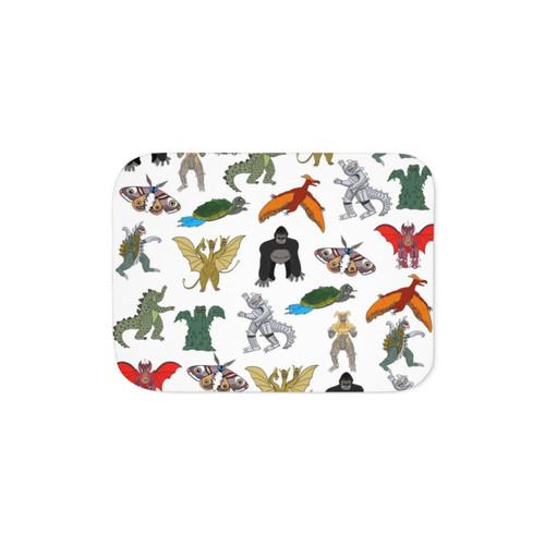 Colorful Kaiju Sherpa Blanket