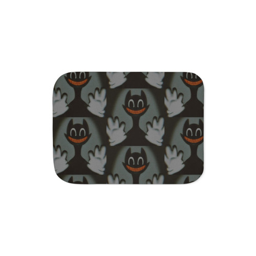 Creepy Cartoon Cat Sherpa Blanket