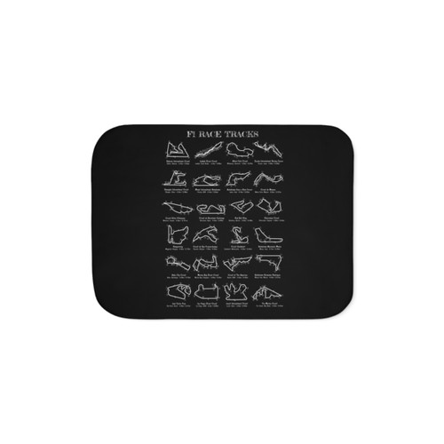 F-1 Race Tracks Sherpa Blanket (White Stencil)