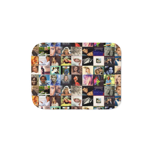 Olivia Newton-John Retro Album Collage Sherpa Blanket