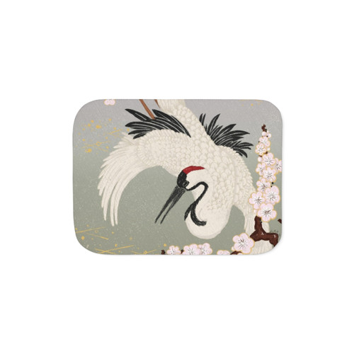Japanese Crane Sherpa Blanket