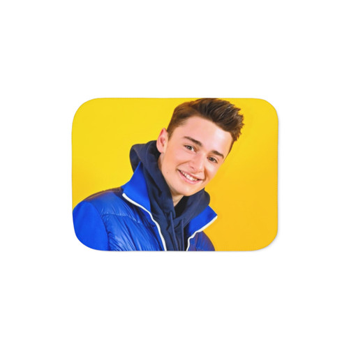 Noah Schnapp Blue Jacket Sherpa Blanket