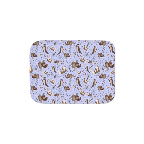 Otters in Purple Sherpa Blanket