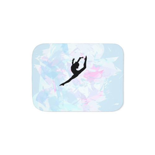 Water Colour Gymnastics Silhouette Sherpa Blanket