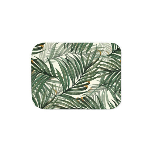 Tropical Palm Leaves Sherpa Blanket