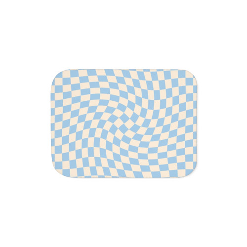 Check II Baby Blue Twist Sherpa Blanket