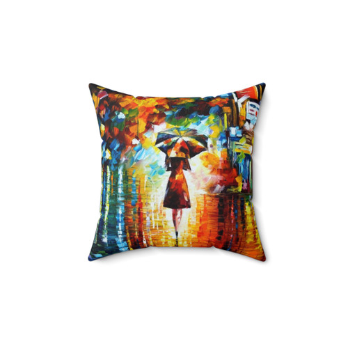Leonid Afremov Rain Princess Decorative Pillow