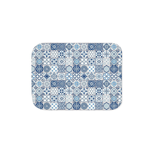 Azulejos Sherpa Blanket with Portuguese Tile Print
