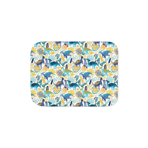 Colorful Parasaurolophus Sherpa Blanket