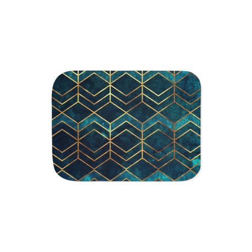 Teal and Gold Arrows Pattern Sherpa Blanket