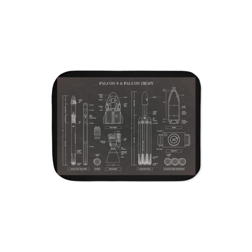 SpaceX Falcon 9 and Falcon Heavy Blackboard Design Sherpa Blanket