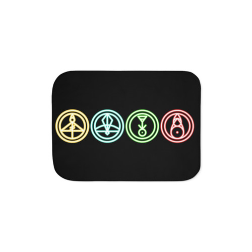 Cozy Neon Owl House Sherpa Blanket