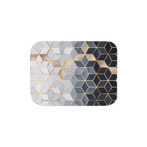 Soft Blue Gradient Cubes Sherpa Blanket