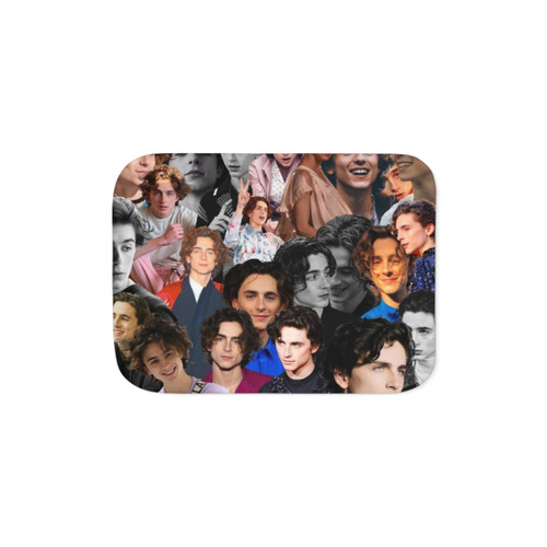 Timothee Chalamet Collage Sherpa Blanket