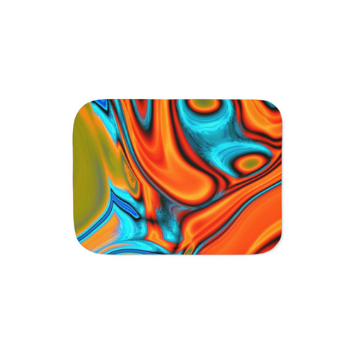 Vibrant Modern Southwestern Sherpa Blanket with Turquoise and Orange Swirls