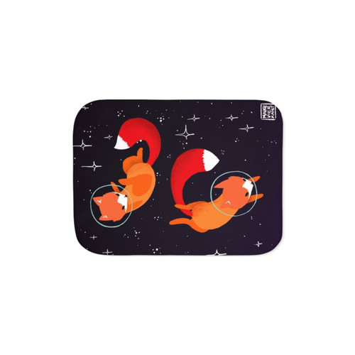 Cozy Space Foxes Sherpa Blanket