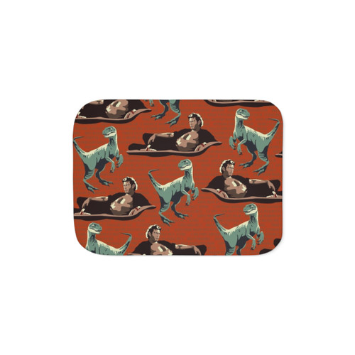 Jurassic Geniuses Sherpa Blanket with Prehistoric Dinosaur Pattern