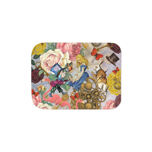 Alice In Wonderland Collage Sherpa Blanket
