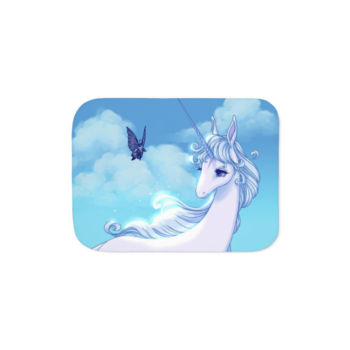 The Last Unicorn Sherpa Blanket - Retro 80s Fantasy Decor