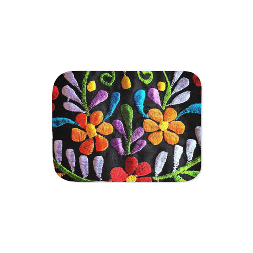 Mexican Flowers Sherpa Blanket