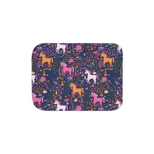 Unicorns in the Flower Garden Sherpa Blanket