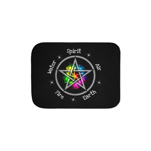 Pagan Wicca Elemental Pentagram Sherpa Blanket