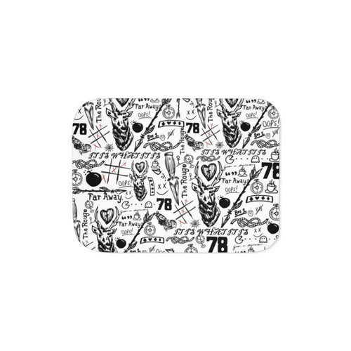 Cozy Sherpa Blanket with Tattoo Designs