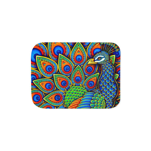 Vibrant Paisley Peacock Sherpa Blanket