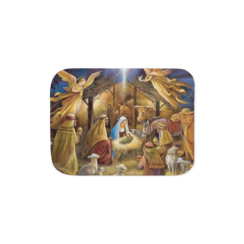 Christian Nativity Sherpa Blanket