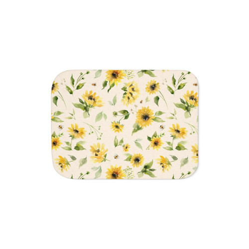 Sunflowers and Bees Sherpa Blanket