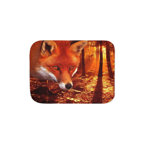 Cozy Red Fox Sherpa Blanket for Autumn Decor