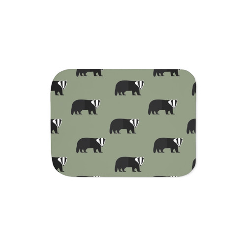 Badger Patterned Sherpa Blanket