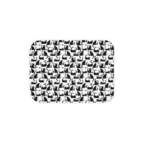 Cozy sherpa blanket with playful cat pattern