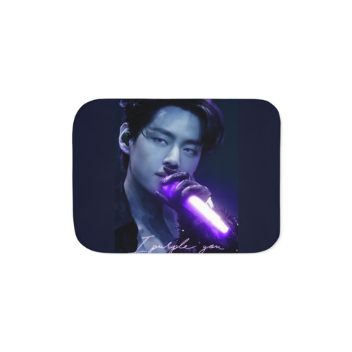 BTS V I Purple You Kpop Sherpa Blanket