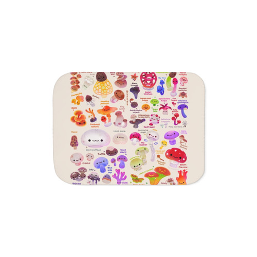 Cozy mushroom-patterned Sherpa blanket