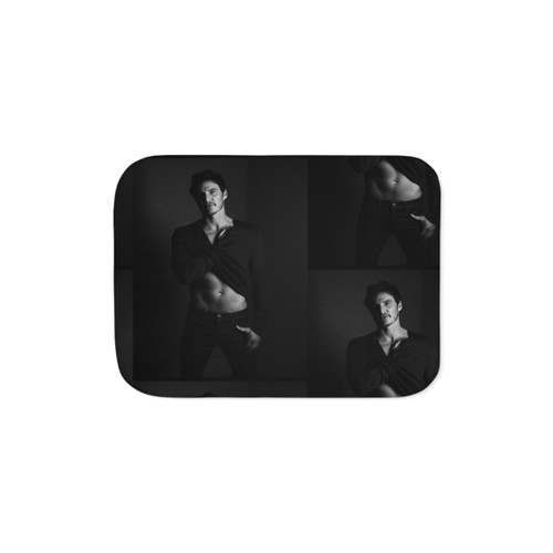 Pedro Pascal Black and White Sherpa Blanket