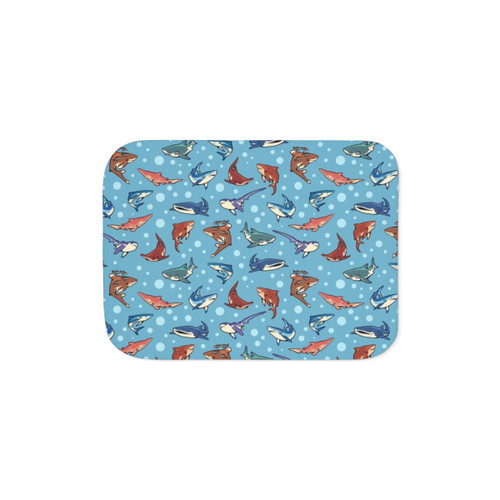 Soft Sherpa Blanket with Shark Pattern