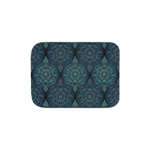 Protea Doodle Pattern Sherpa Blanket