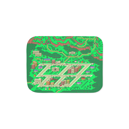 Earthbound Onett Map Sherpa Blanket - Cozy Gamer Home Decor