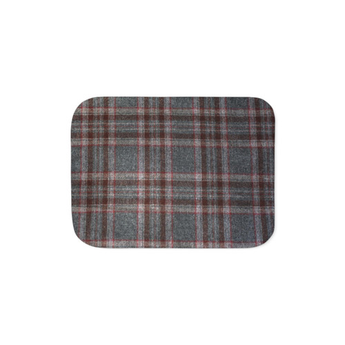 Grey and Red Tartan Sherpa Blanket