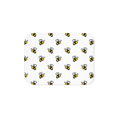 Cozy Sherpa Blanket with Cute Bee Pattern
