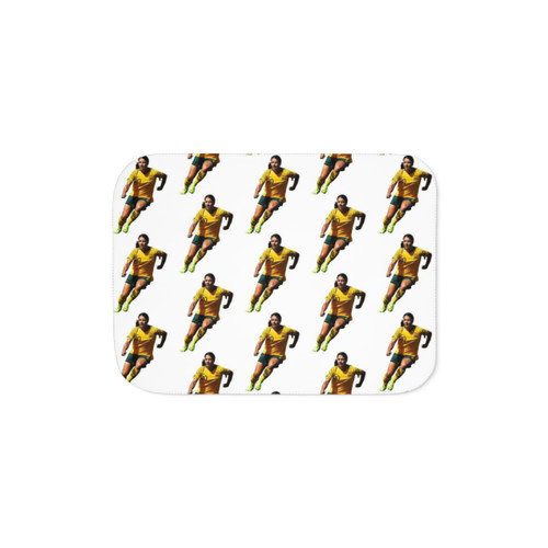 Soft and comfortable Sam Kerr Sherpa blanket for soccer fans