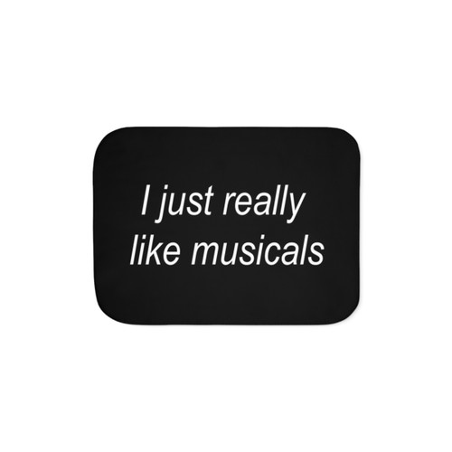 Cozy musicals-themed Sherpa blanket