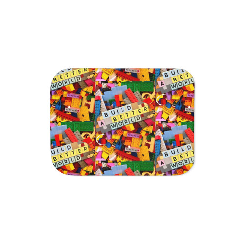 Soft and Warm Sherpa Blanket Featuring a 'Build a Better World' Design